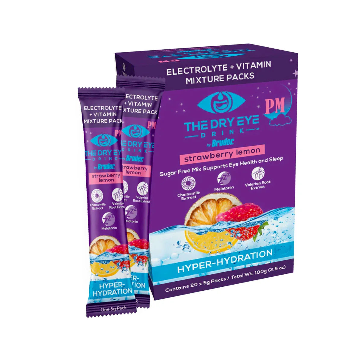 Dry Eye Drink™ PM – Nighttime Hydration + Sleep Support for Dry Eyes (20 Packets)