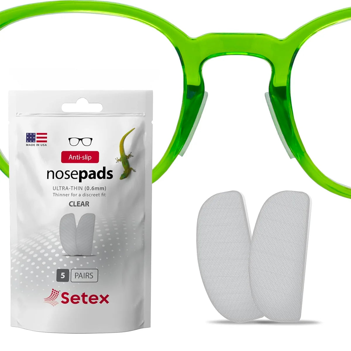 Setex Anti-Slip Nosepads Ultra-Thin (0.6mm) Clear, 5 pairs