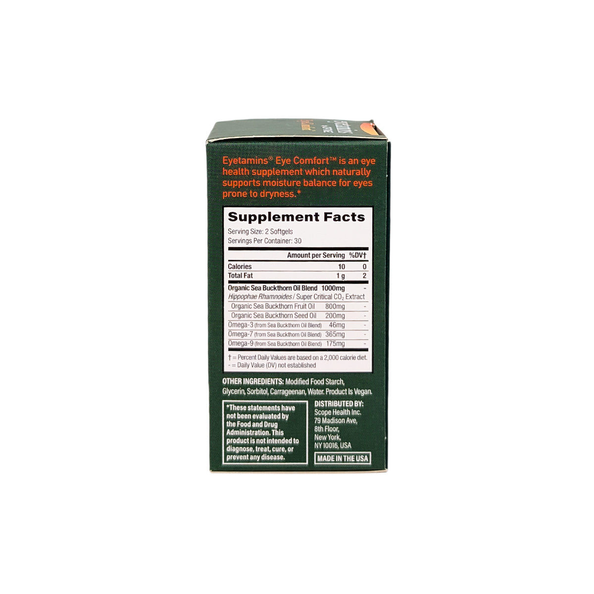 Eyetamins Dry Eye Comfort: Natural Supplements for Dry Eyes 60ct