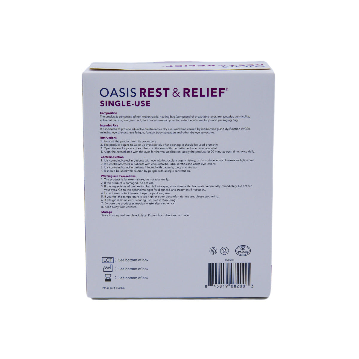 Oasis Self-Heating Rest & Relief Mask (10ct masks)