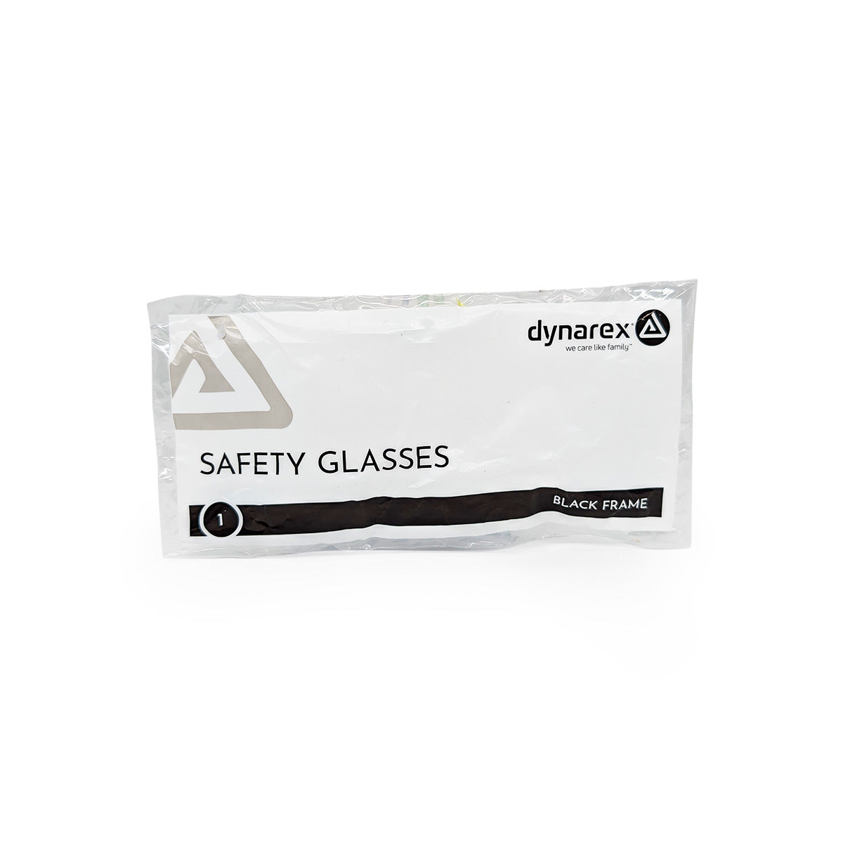 Safety Glasses, Black Frame, 1 pack