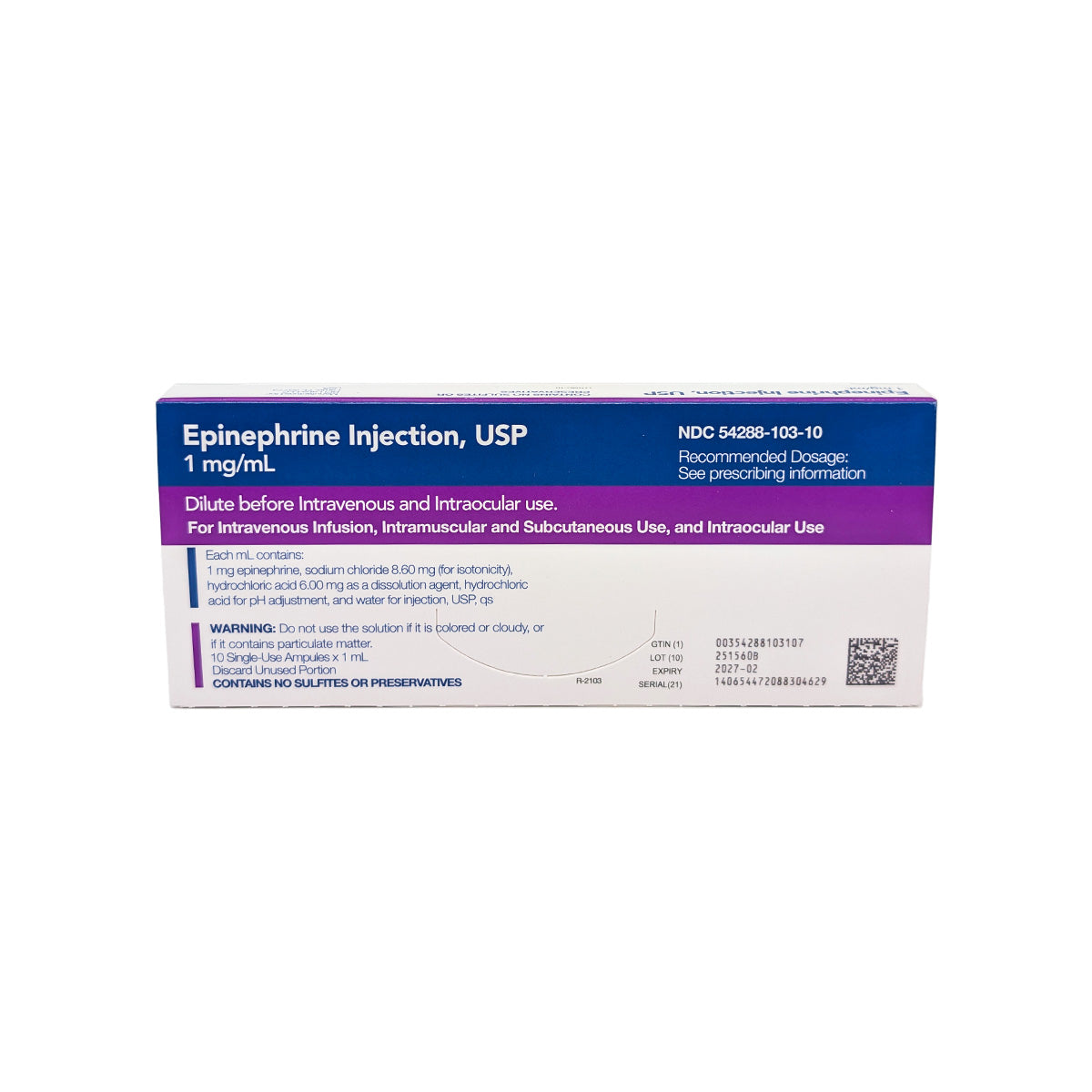 Epinephrine Injection Ampule 1mg/mL