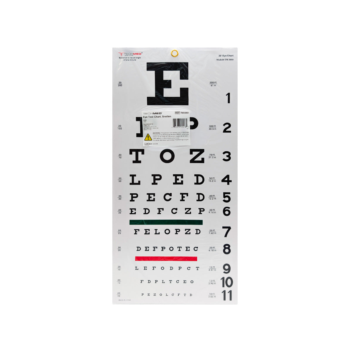 Snellen Eye Chart 22x11 Vision Test