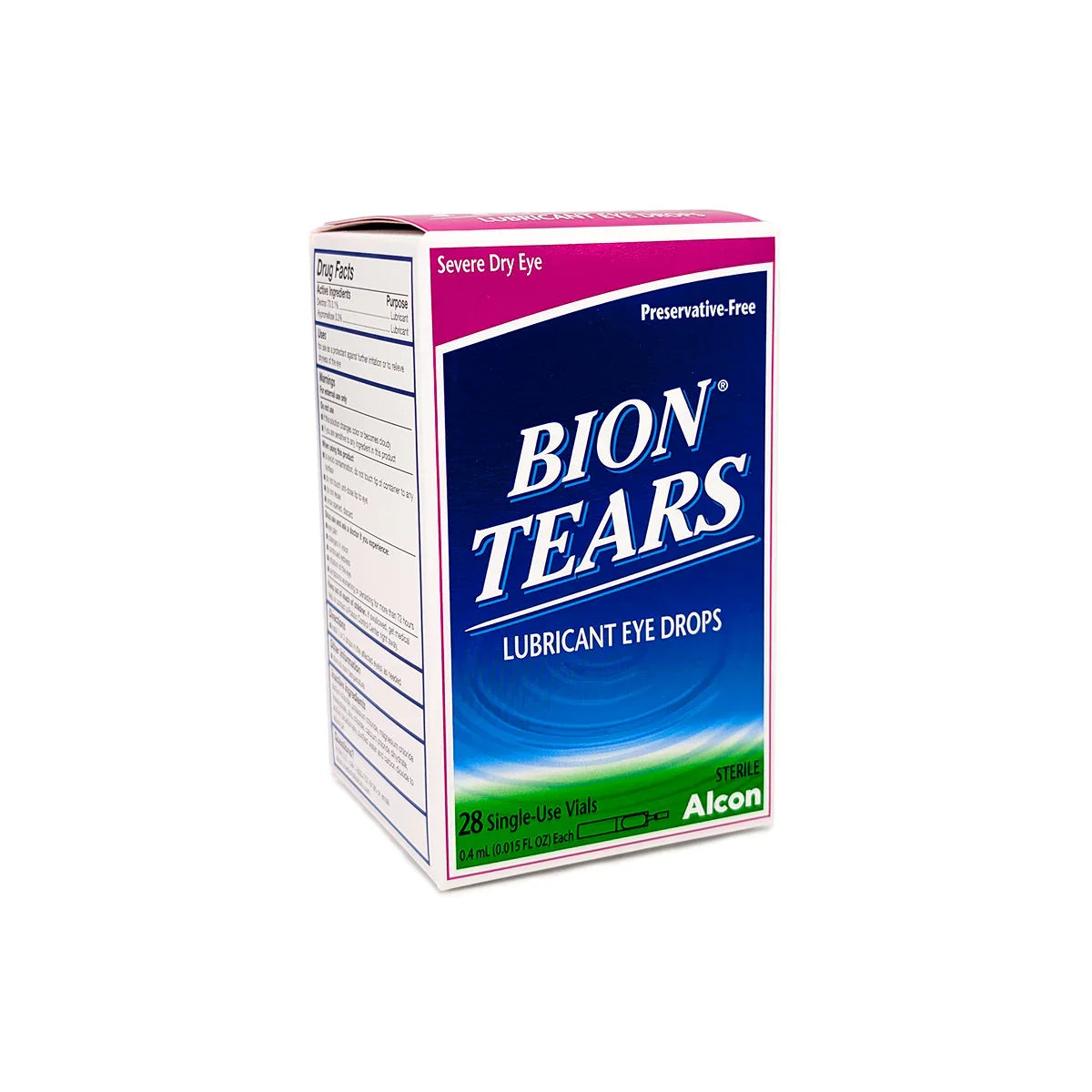Bion Tears Lubricant Eye Drops, 28 Single-Use Vials (0.4 mL Each)