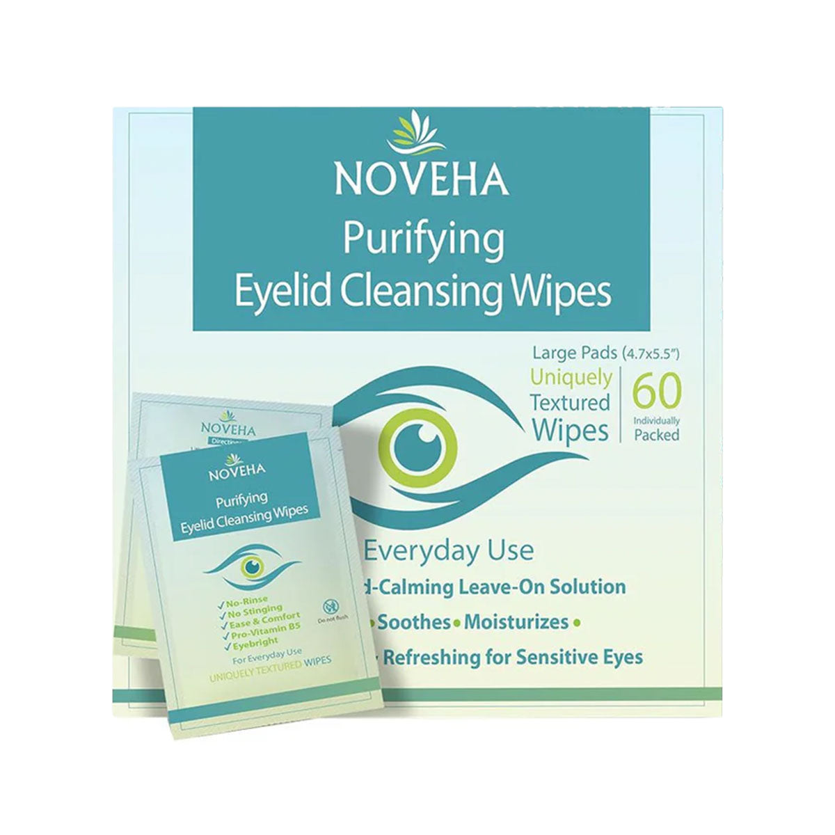 Noveha Purifying Eyelid Wipes for Daily Eye Hygiene - 60 wipes