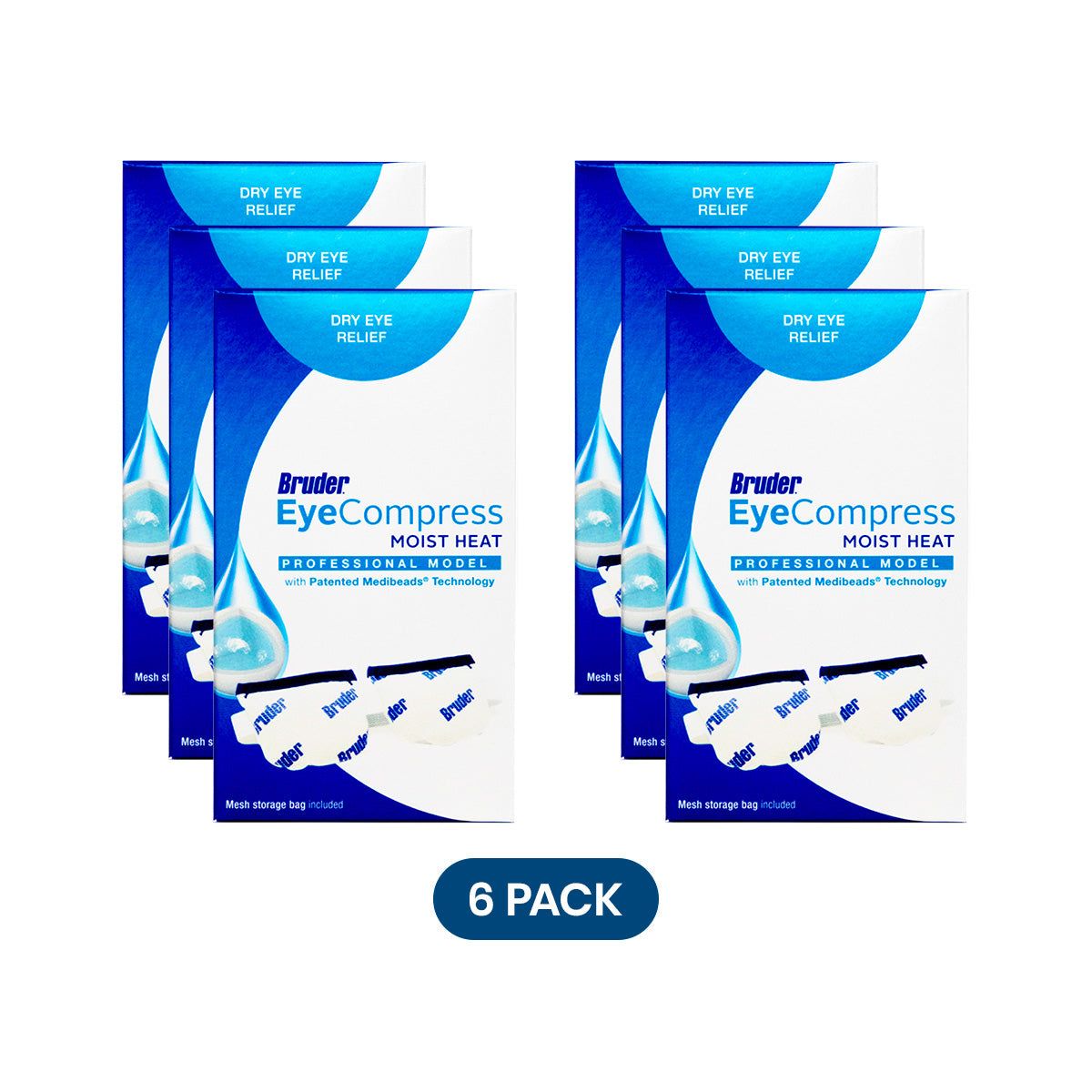 Bruder Moist Heat Eye Compress, Counter Display (6 Compresses)