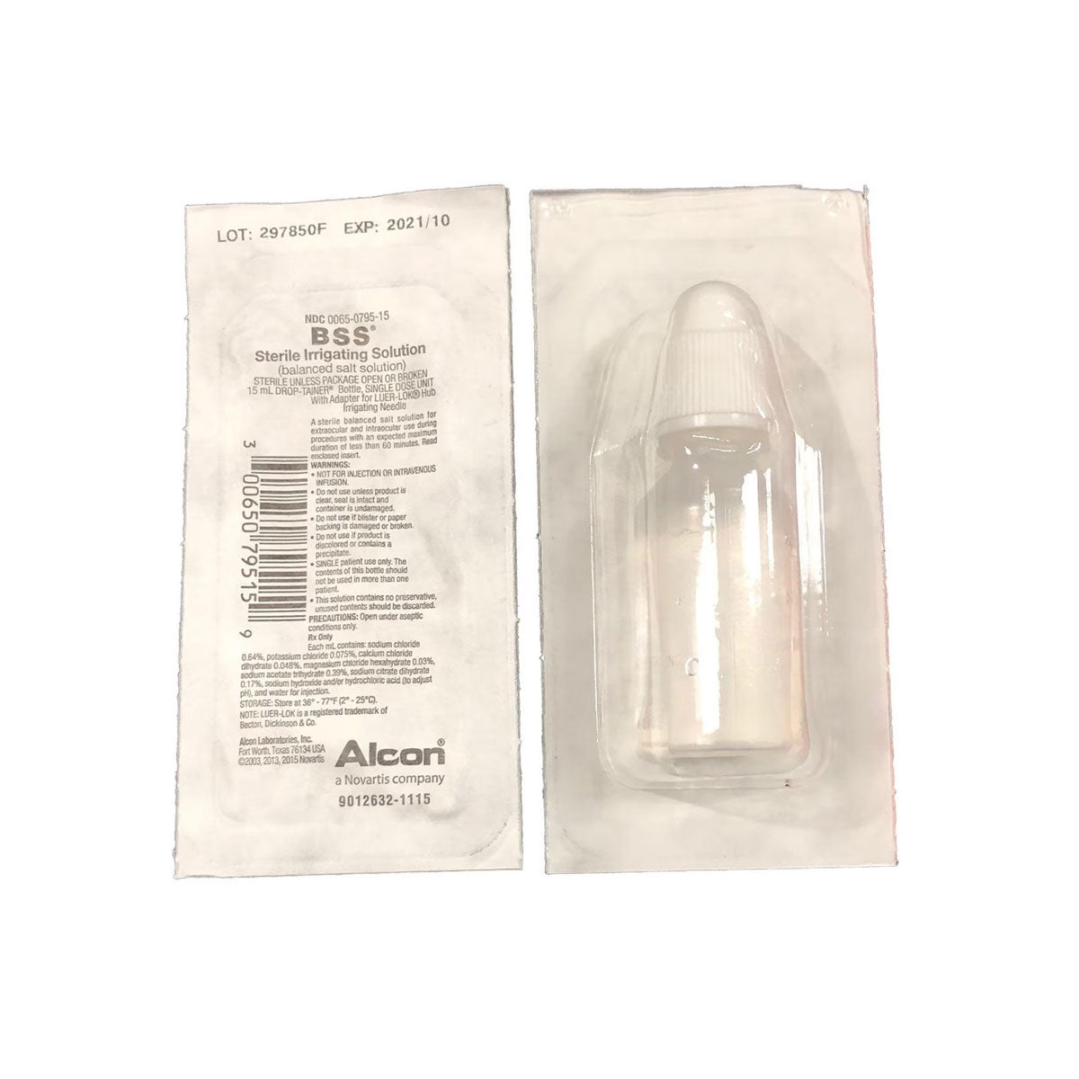 BSS - Balanced Salt Solution (BSS) - 15mL/Bottle - Alcon