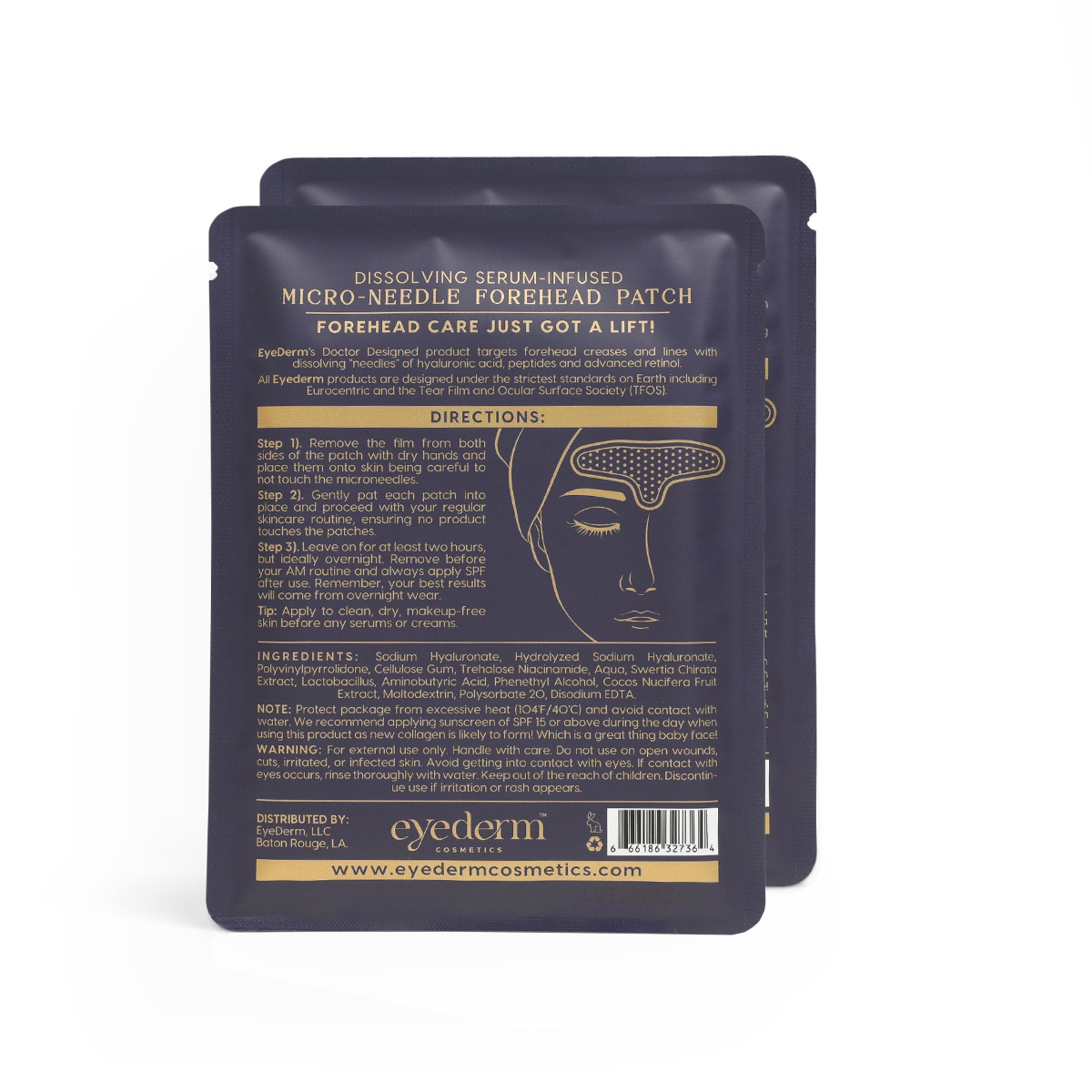 EyeDerm Micro-Needle Forehead Patches (2ct)