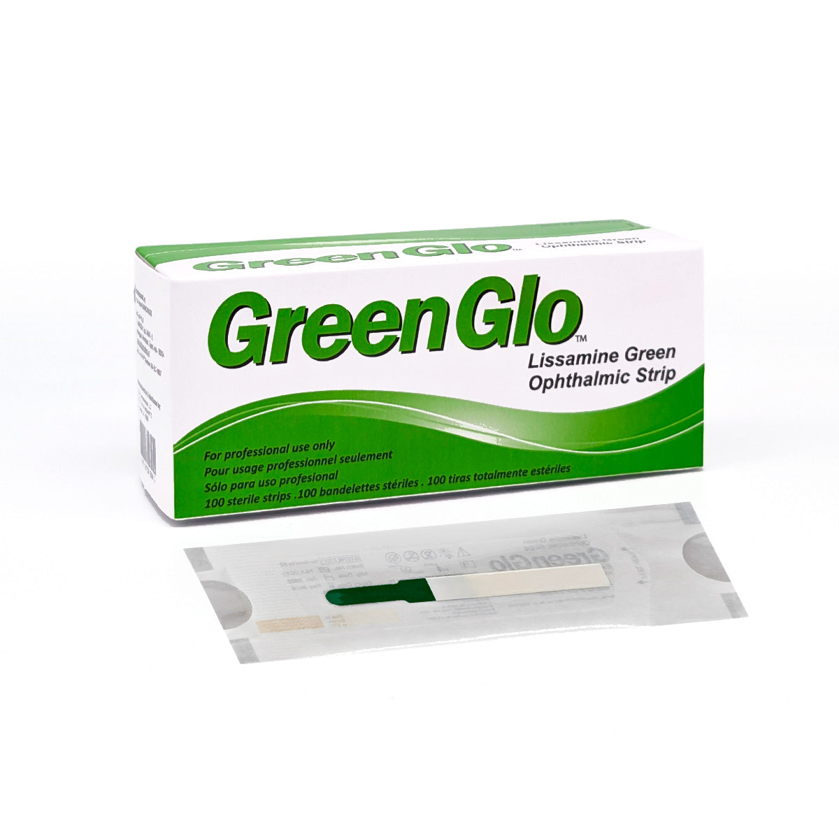 Green Glo Lissamine Green Ophthalmic Strips (100 strips)