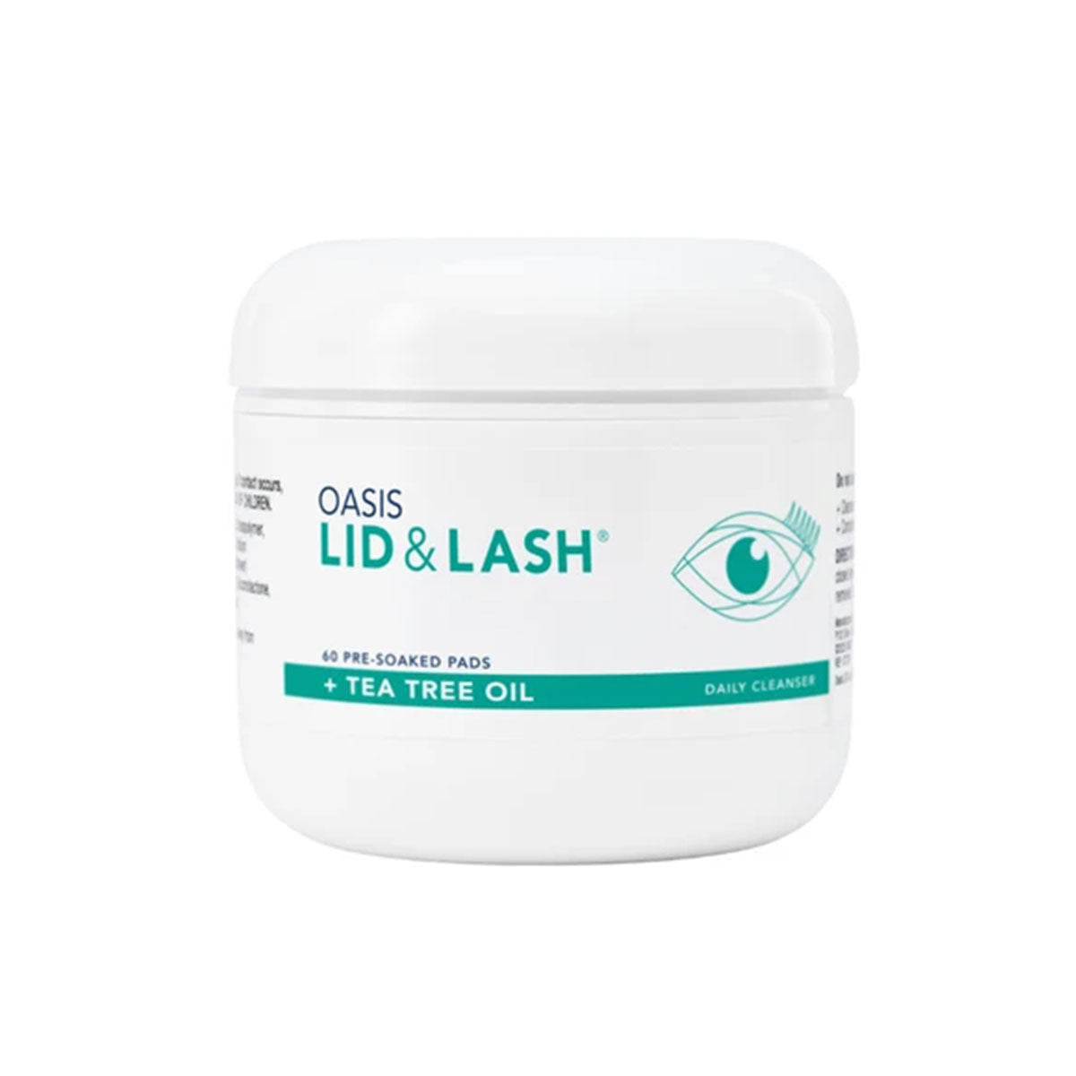 Oasis LID & LASH + Tea Tree Oil Pads for Eyelid Hygiene and Makeup Removal (60ct)