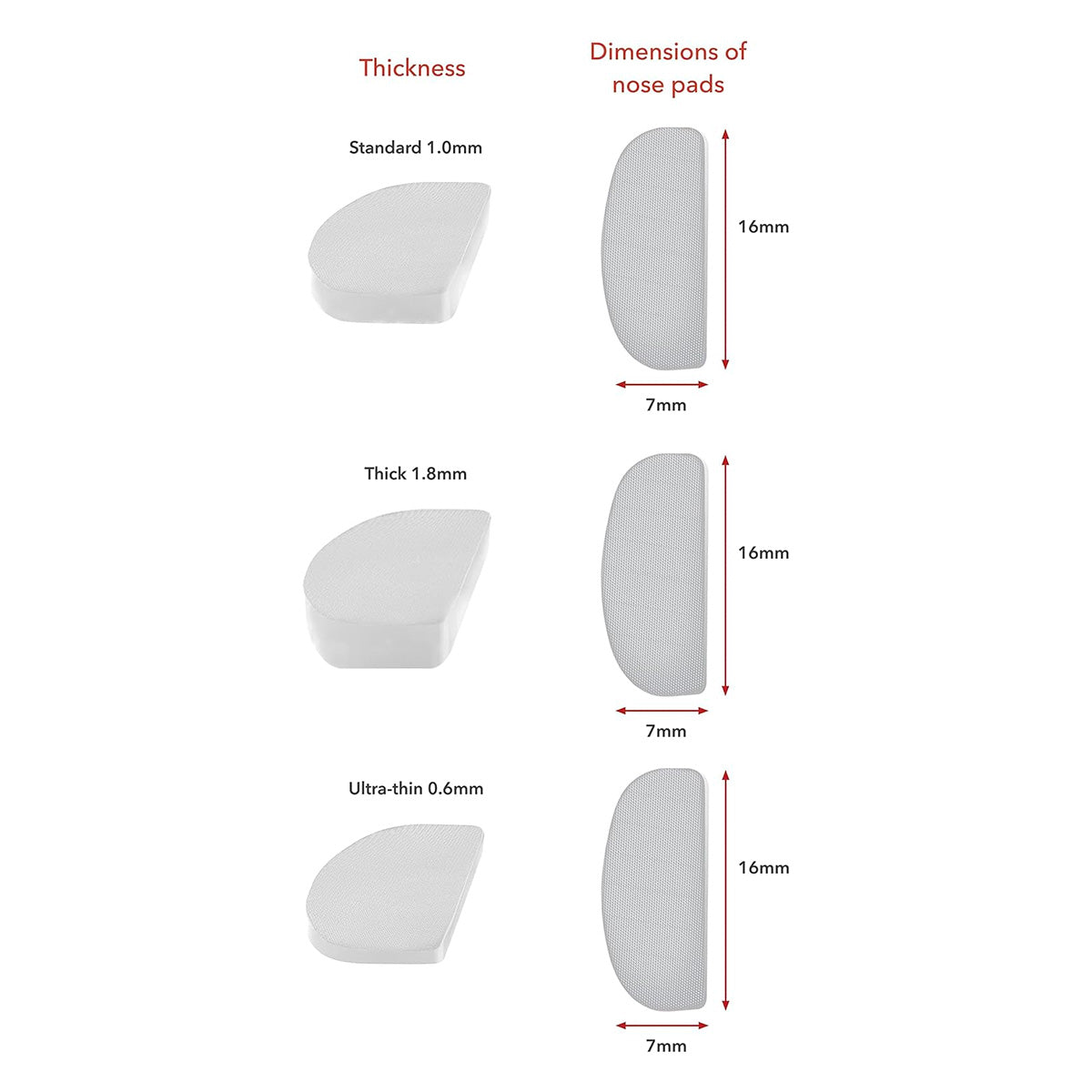 Setex Anti-Slip Kids Nosepads Ultra-Thin (0.6mm) Clear, 5 pairs