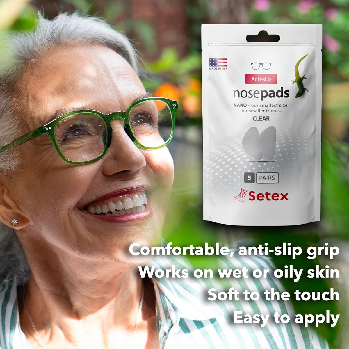 Setex Anti-Slip Nosepads Nano (0.6mm) Clear, 5 pairs