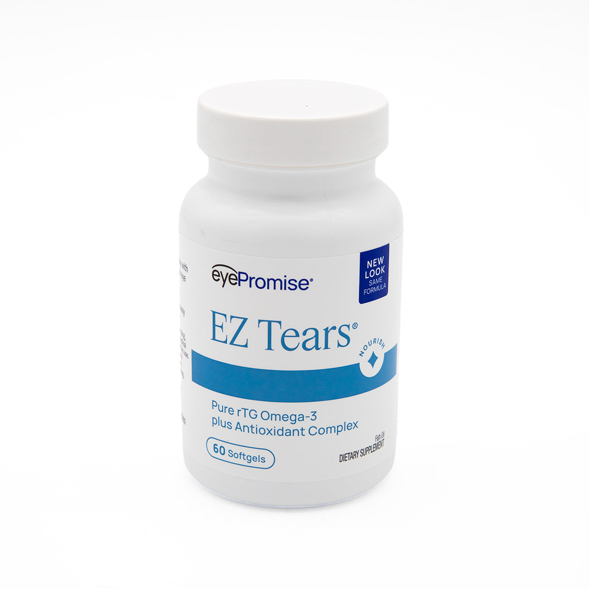 EyePromise® EZ Tears – Natural Dry Eye Relief with Omega-3s, Turmeric, and Green Tea Extract (60ct)