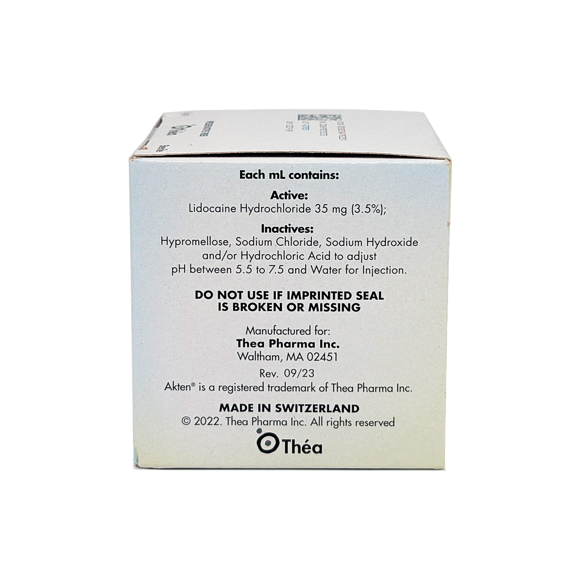 Akten Gel 3.5% Lidocaine Gel 1mL