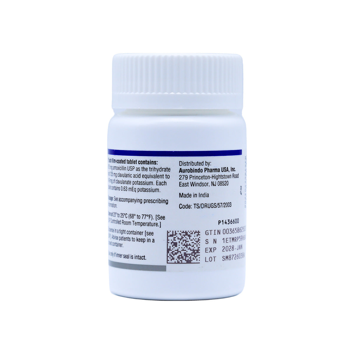 Amoxicillin / Clavulanate Potassium 875 mg / 125 mg Tablets, 20 count — Aurobindo Pharma Ltd.