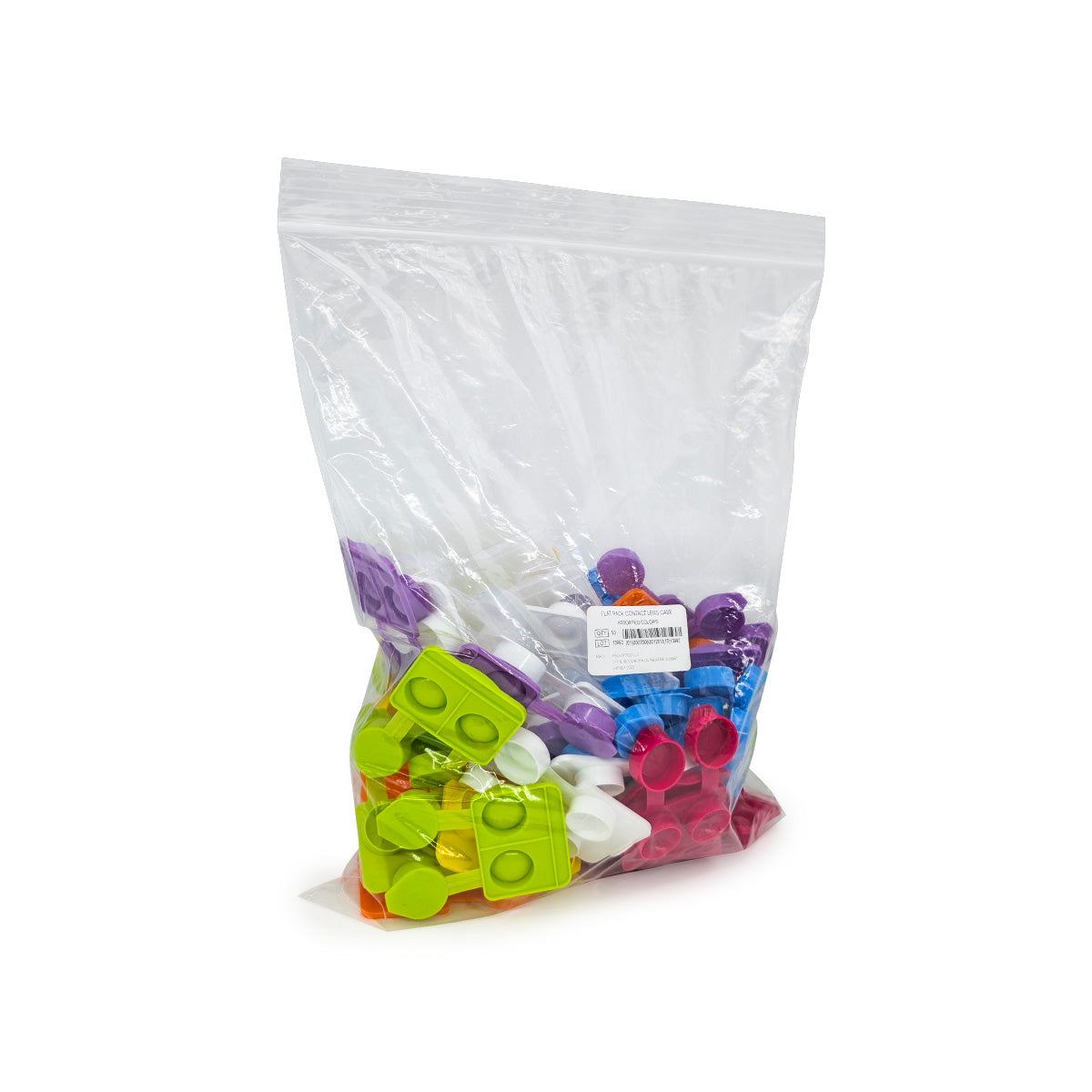 Contact Cases, Flip top, Assorted Colors, 50/Bag