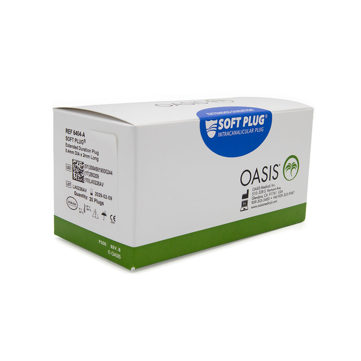 Oasis Medical Extended Duration 90 Day Absorbable Plug (20pack)