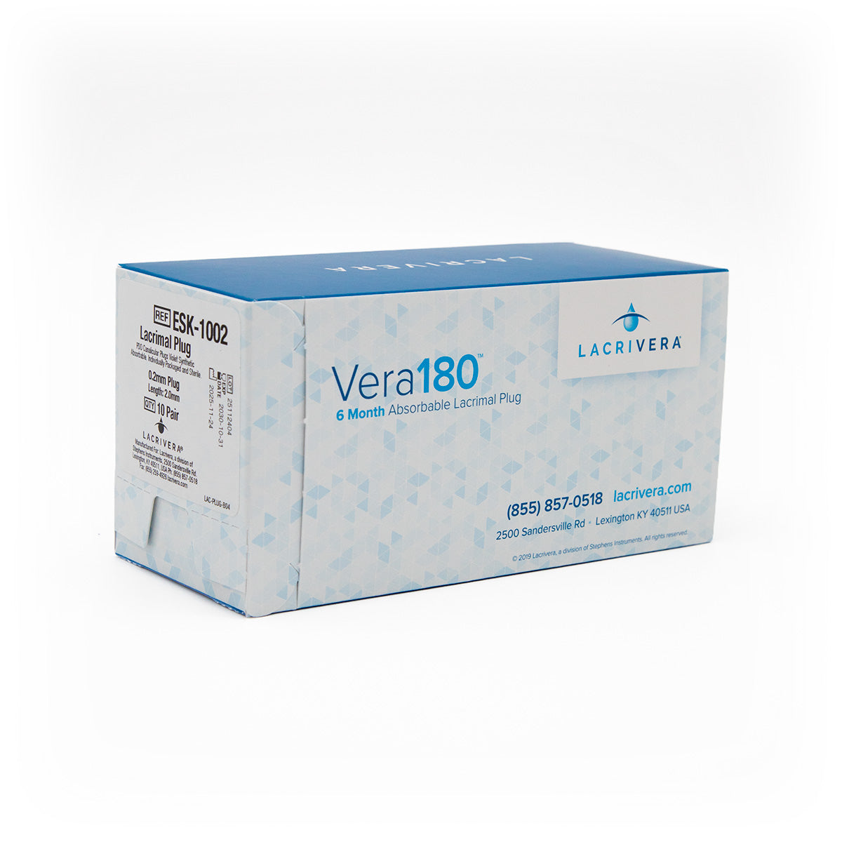 Lacrivera Vera180 Synthetic Absorbable Lacrimal 180 Day Plugs (10 Pairs)