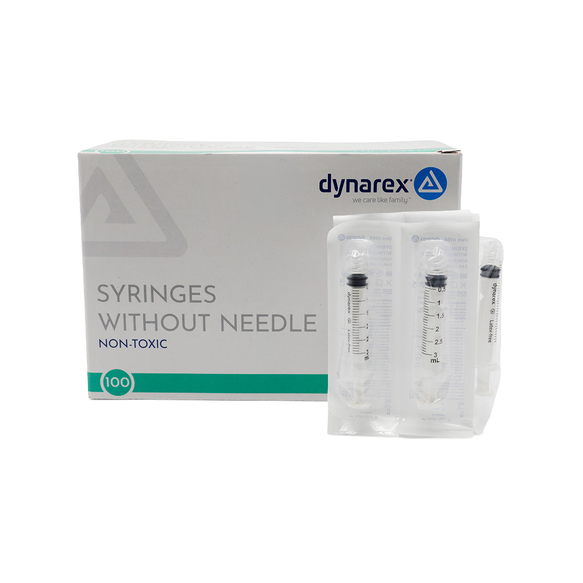 Syringes, 3cc Luer Lock, Translucent, 100/Box