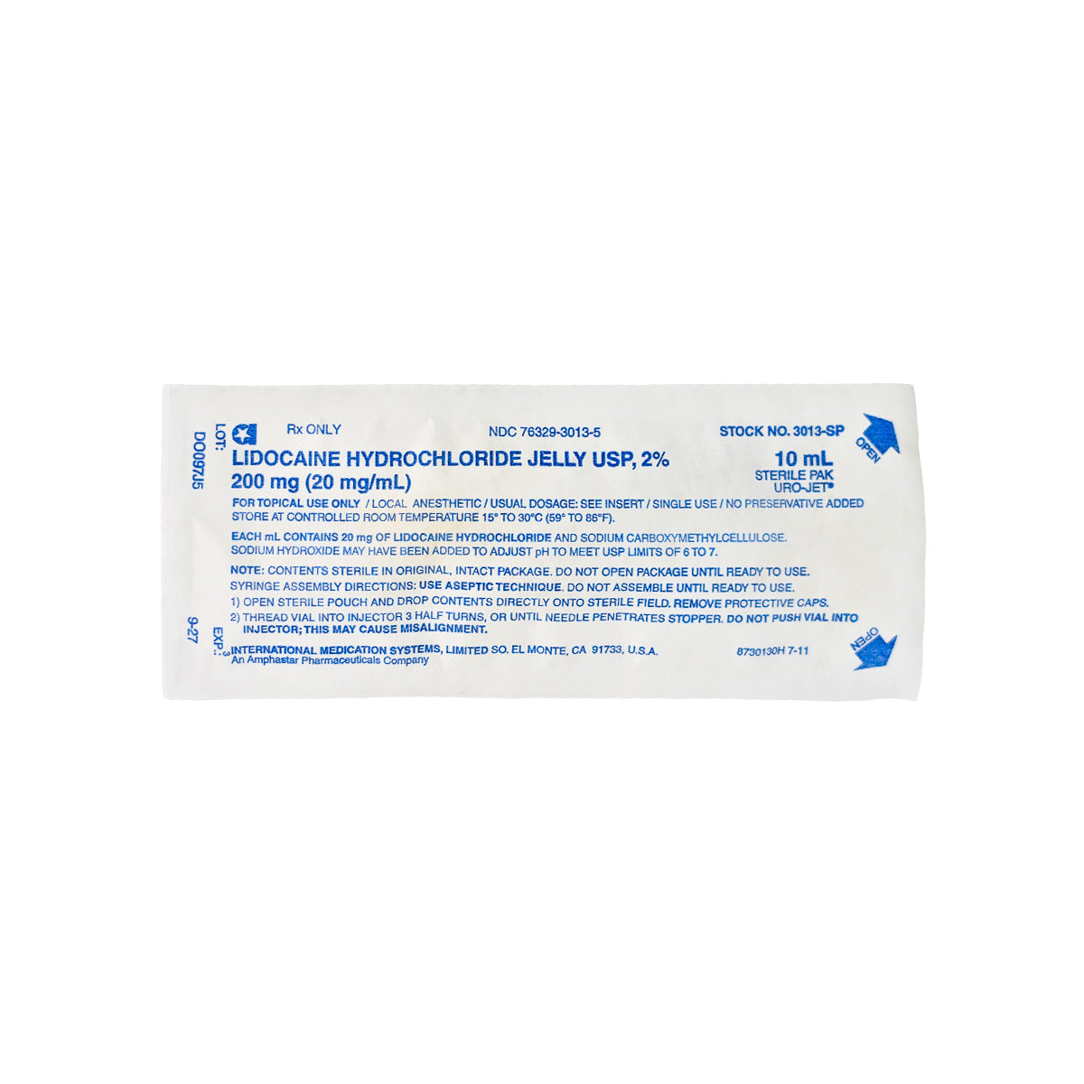 Lidocaine Urojet HCl Topical Jelly 2% PF Prefilled Syringe 10mL 25/Package