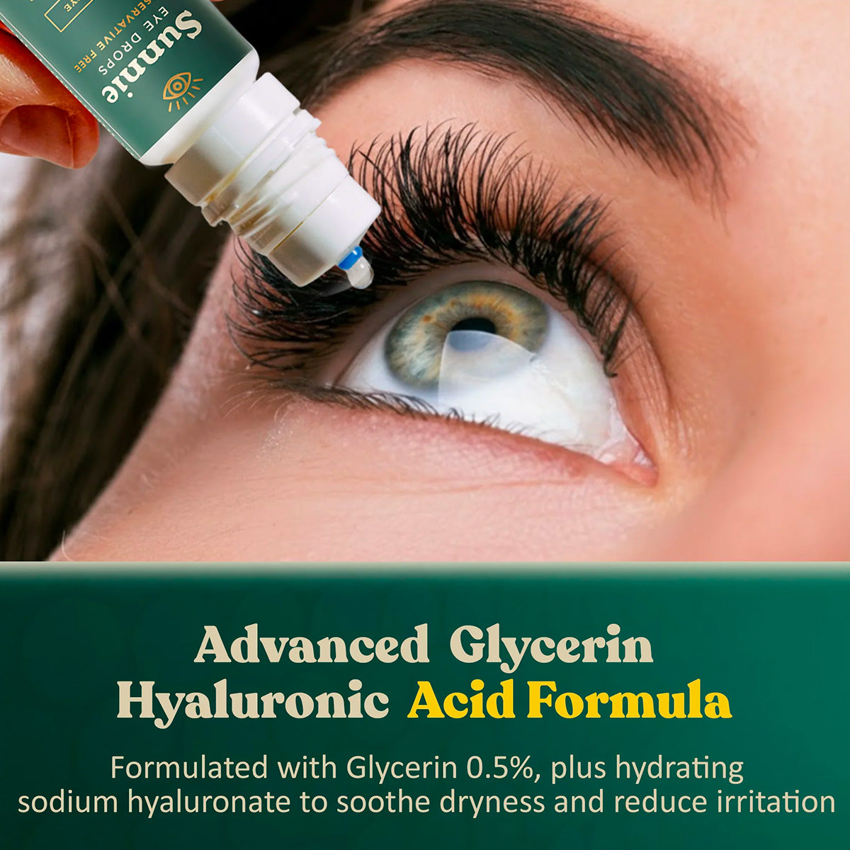 Sunnie Preservative-Free Eye Drops for Dry Eyes, (11ml), Multi-Dose Lubricating Drops with Glycerin 0.5% – for Daily Comfort