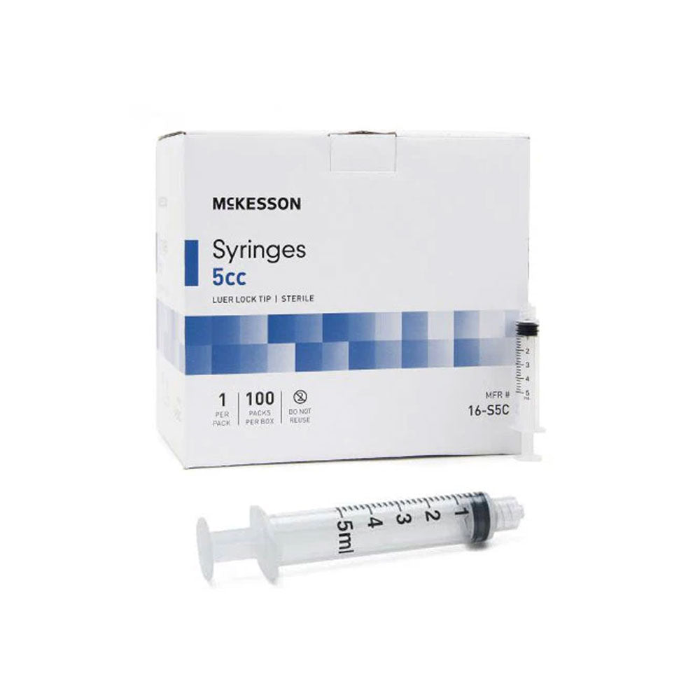 Syringes, 5cc Luer Lock, 100/Box
