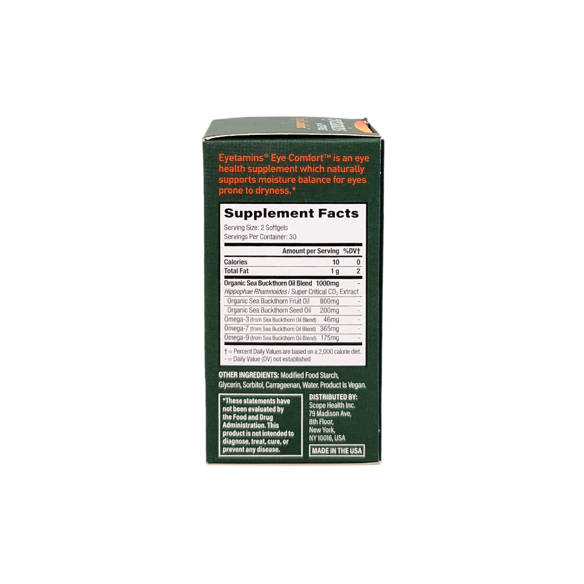 Eyetamins Dry Eye Comfort: Natural Supplements for Dry Eyes 60ct