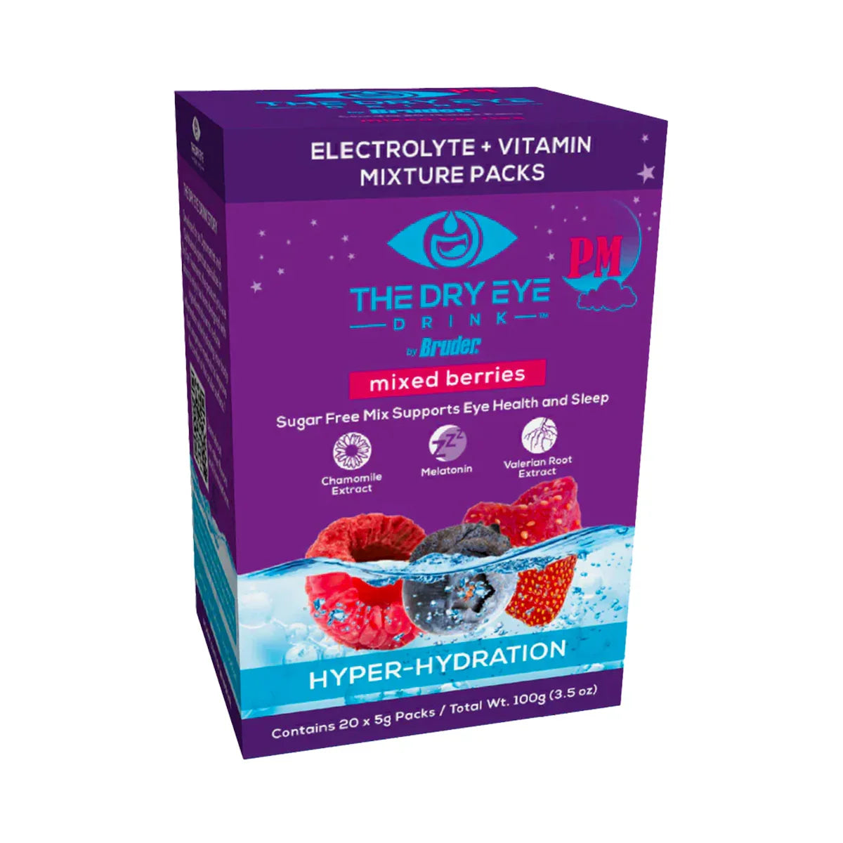 Dry Eye Drink™ PM – Nighttime Hydration + Sleep Support for Dry Eyes (20 Packets)