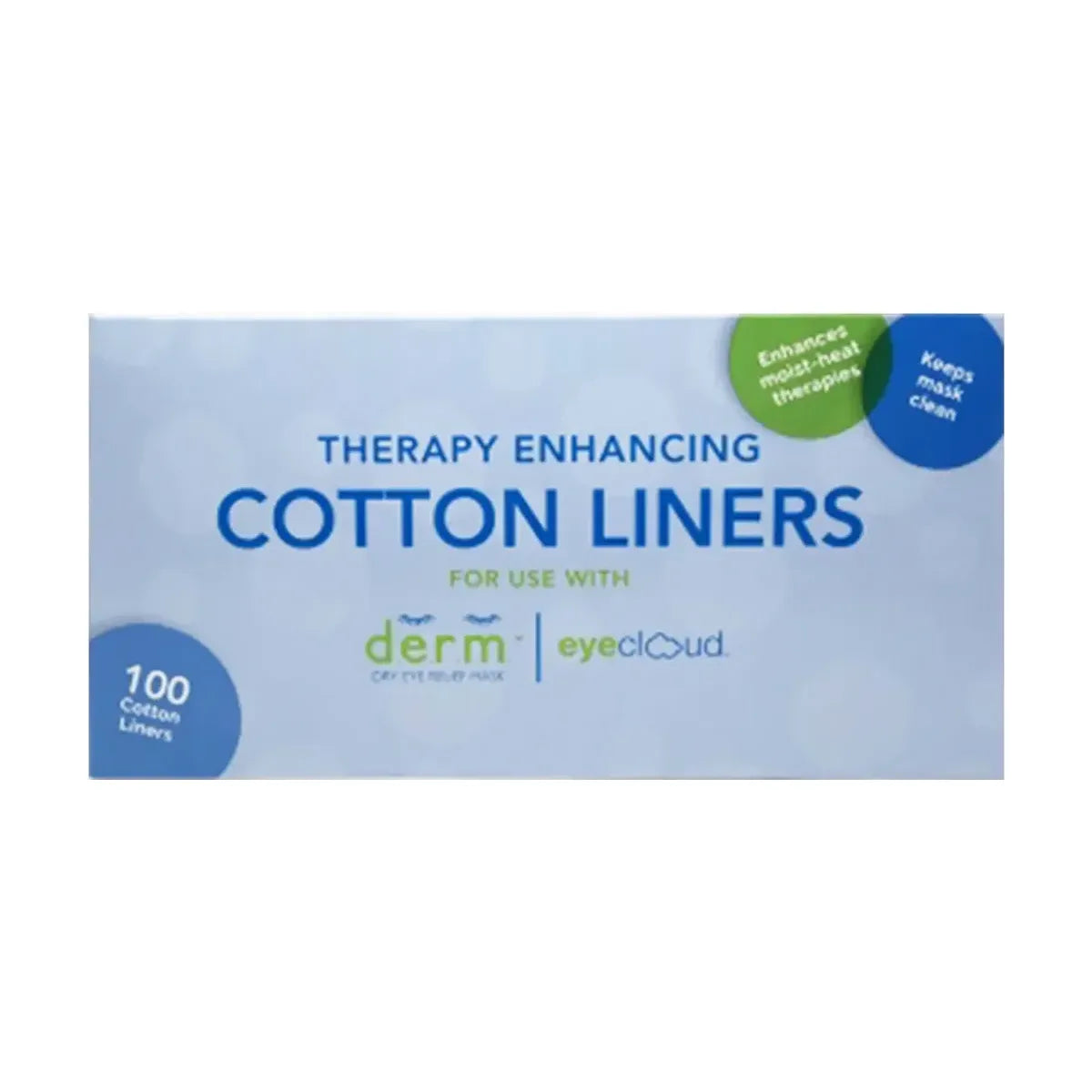 EyeEco D.E.R.M.™ Dry Eye Relief Mask & Replacement Liners Bundle (Mask Plus 100 Cotton Liners)