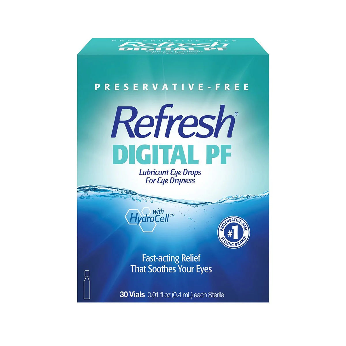 Refresh Digital PF Preservative-Free Lubricant Eye Drops, 30 Single-Use Vials (0.4 mL Each)