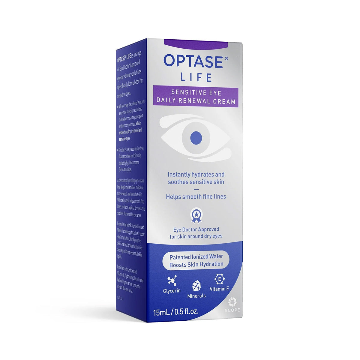 Optase LIFE Sensitive Eye Daily Renewal Cream - Relief for Dry, Sensitive Eyes (15mL)