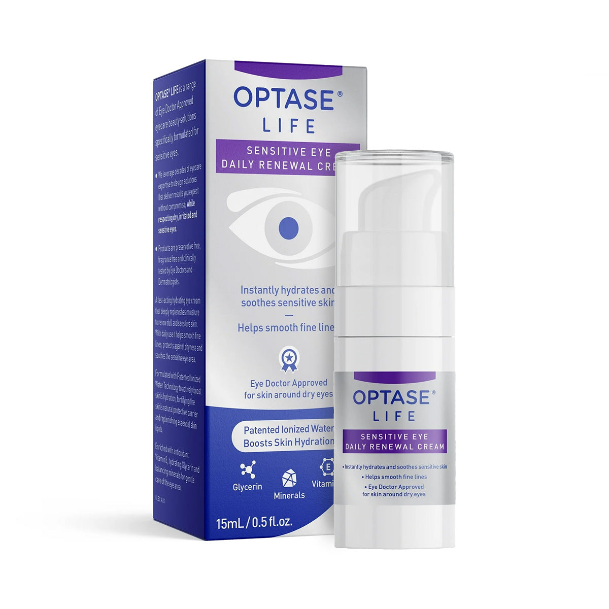 Optase LIFE Sensitive Eye Daily Renewal Cream - Relief for Dry, Sensitive Eyes (15mL)