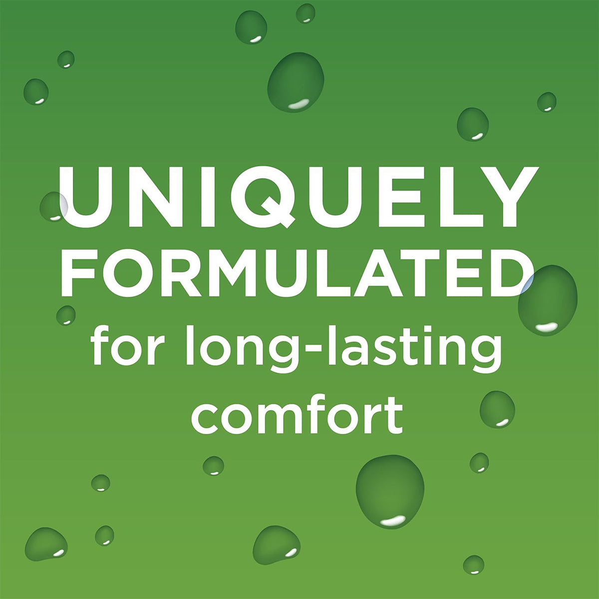 The green background features water droplets and bold white text stating UNIQUELY FORMULATED for long-lasting contact lens comfort with Blink Contacts Lubricating Eye Drops by Bausch + Lomb (10ml).