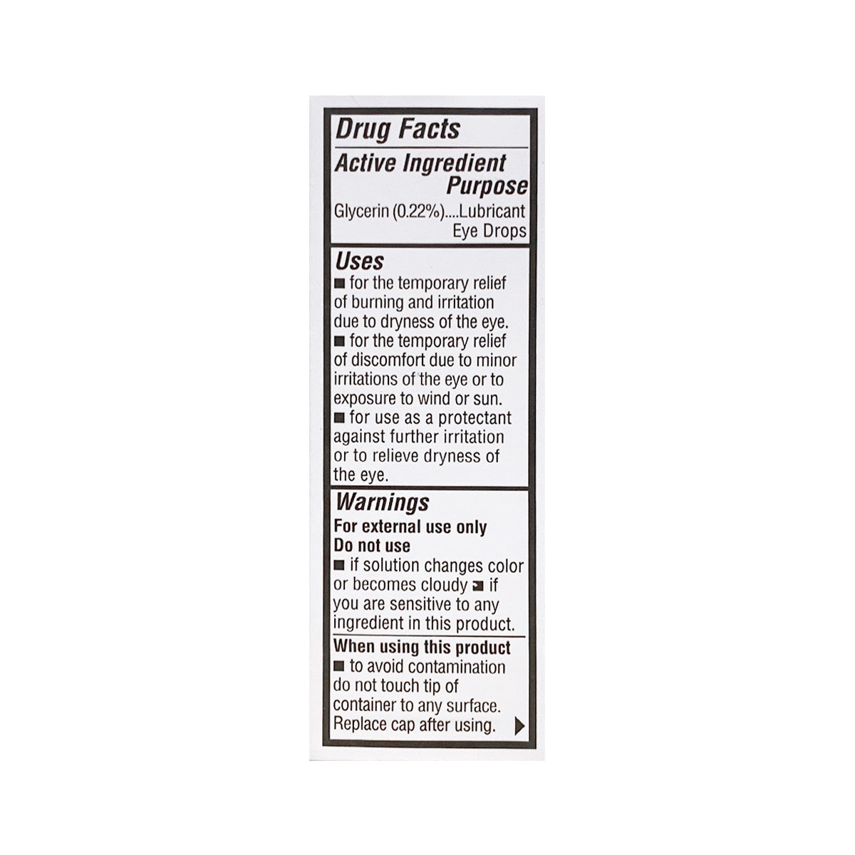 The Oasis Tears Multidose Bottle (10mL) by Oasis Medical is a lubricant eye drop with Glycerin (0.22%) as the active ingredient, providing relief from dryness and irritation. Ensure container sanitation and avoid use if the solution changes color.