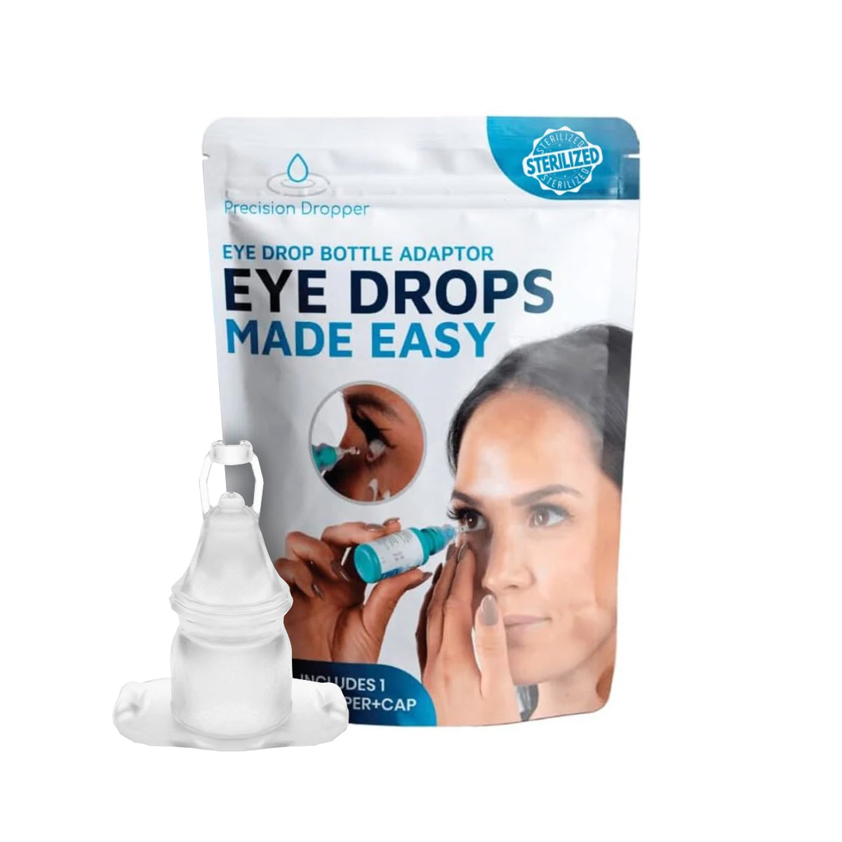 Precision Dropper Eye Drop Assist Device – Mess-Free Eyedrop – Compatible with Most Bottles -