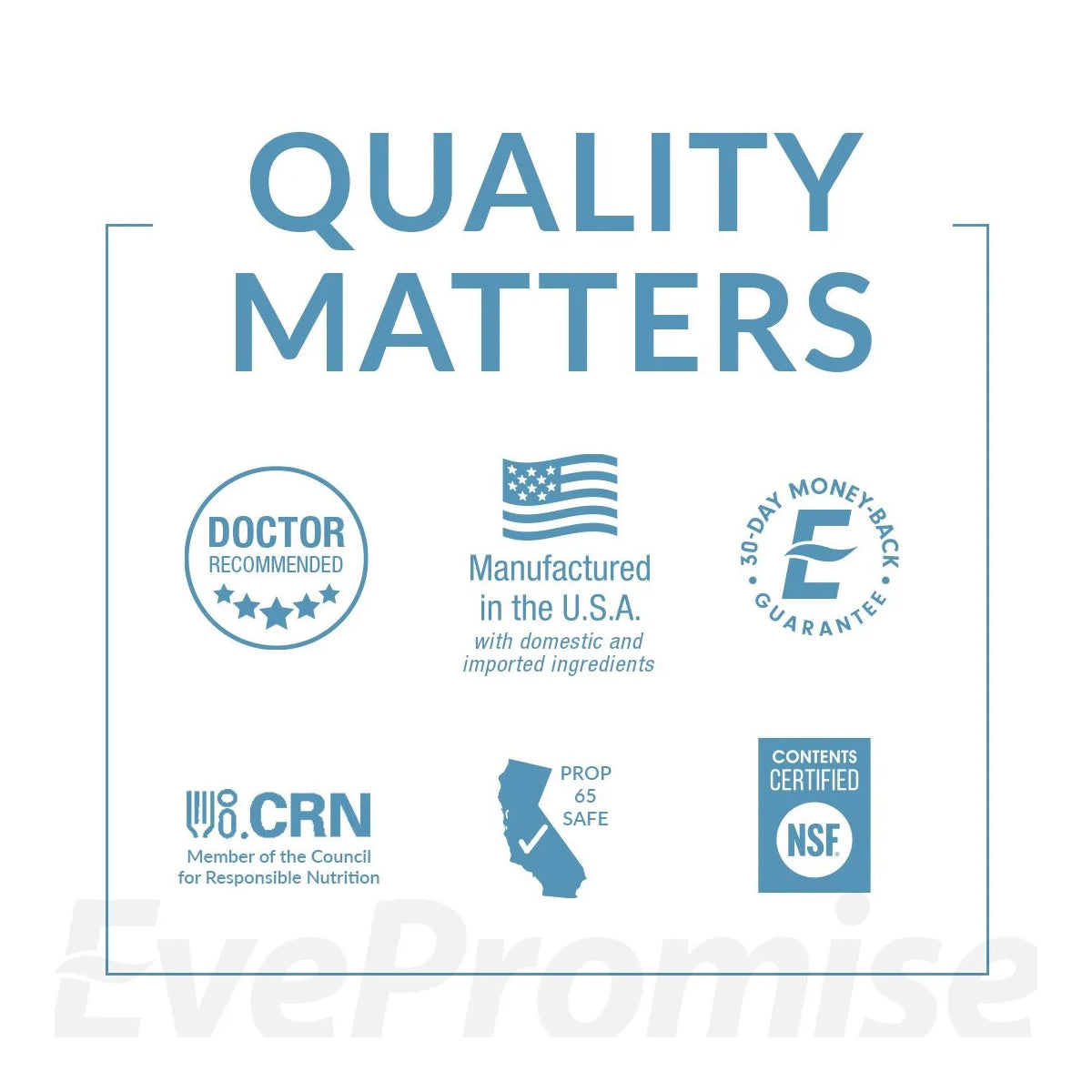 EyePromise® EZ Tears, with Omega-3s, turmeric, and green tea extract (60ct), is a U.S.-made dry eye solution. It features a 30-day money-back guarantee, is doctor recommended, Prop 65 safe, Contents Certified, and part of the Council for Responsible Nutrition. Quality matters!.