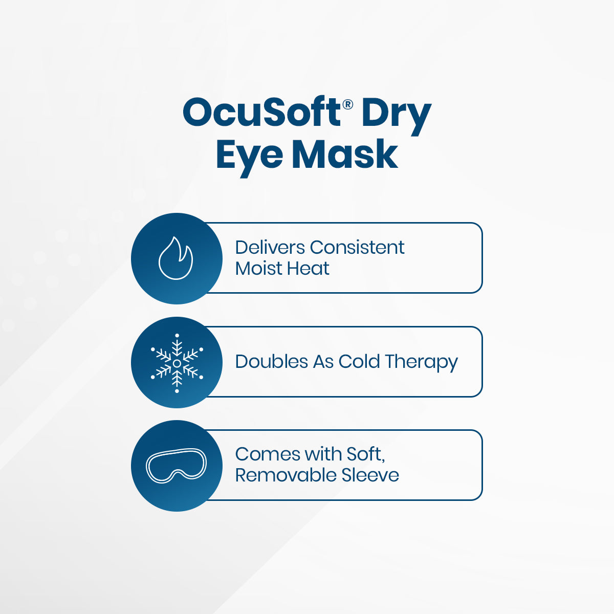 Experience unparalleled relief with the OCuSOFT Premium Eye Mask, designed for maximum comfort. It provides consistent moist-heat and cold therapy and includes a soft, removable sleeve for versatility.