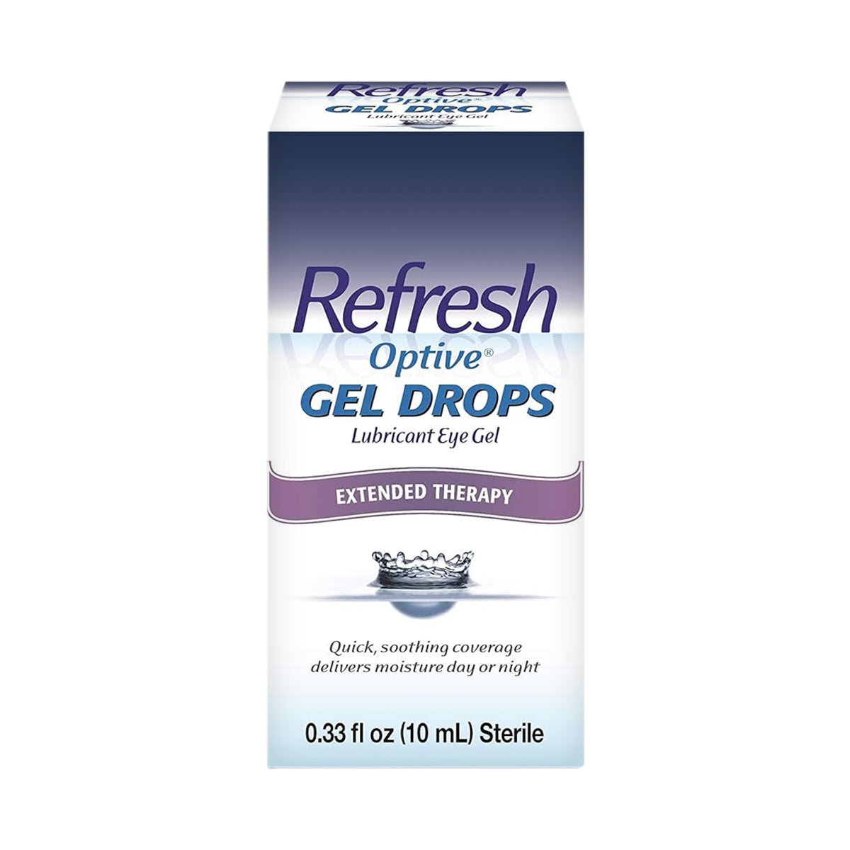 Abbvies Refresh Optive® Gel Drops, featuring HydroCell™ technology in a 0.33 fl oz (10 mL) bottle, provide extended dry eye relief with quick soothing coverage for day or night. Its sterile packaging ensures confidence in every drop.