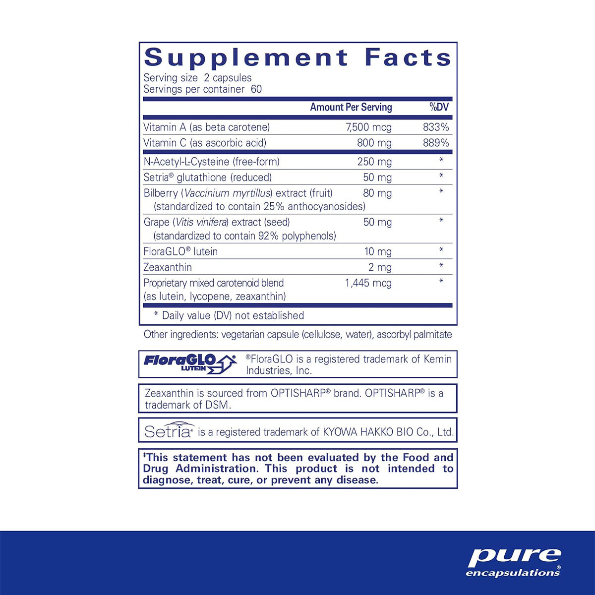 Pure Encapsulations Macular Support Antioxidant Formula (120 ct.) 2 Month Supply