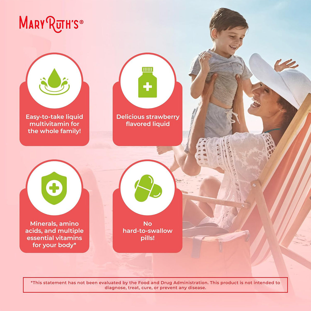 Mary Ruth's Liquid Morning Multivitamin Essentials+ - Strawberry (32 oz)