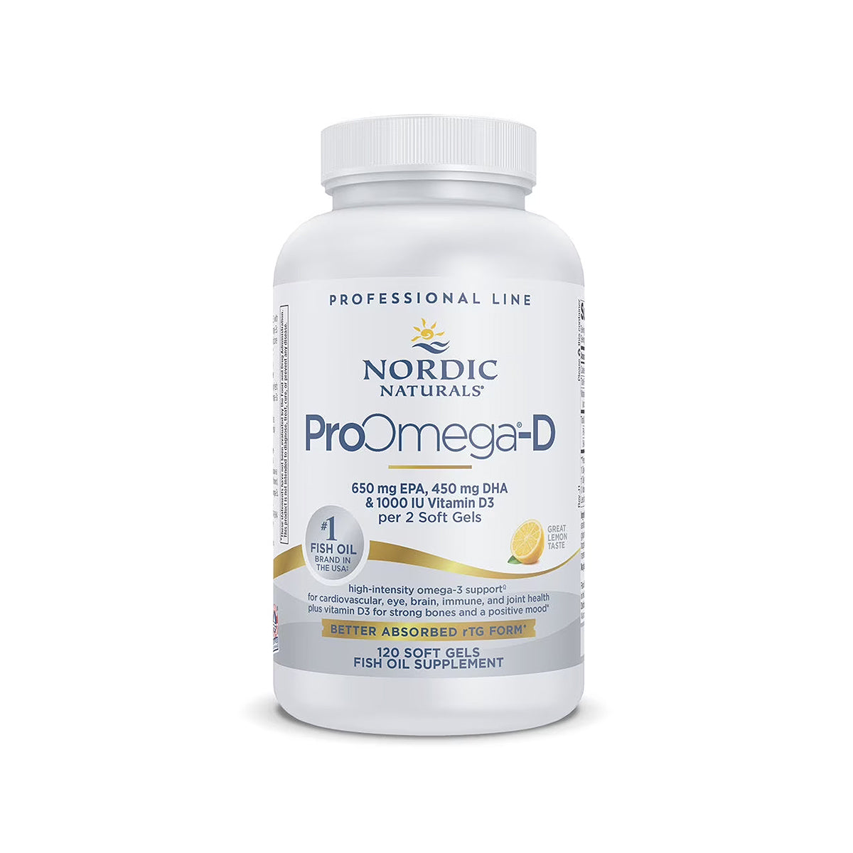Nordic Naturals ProOmega-D Lemon Flavor (120ct)