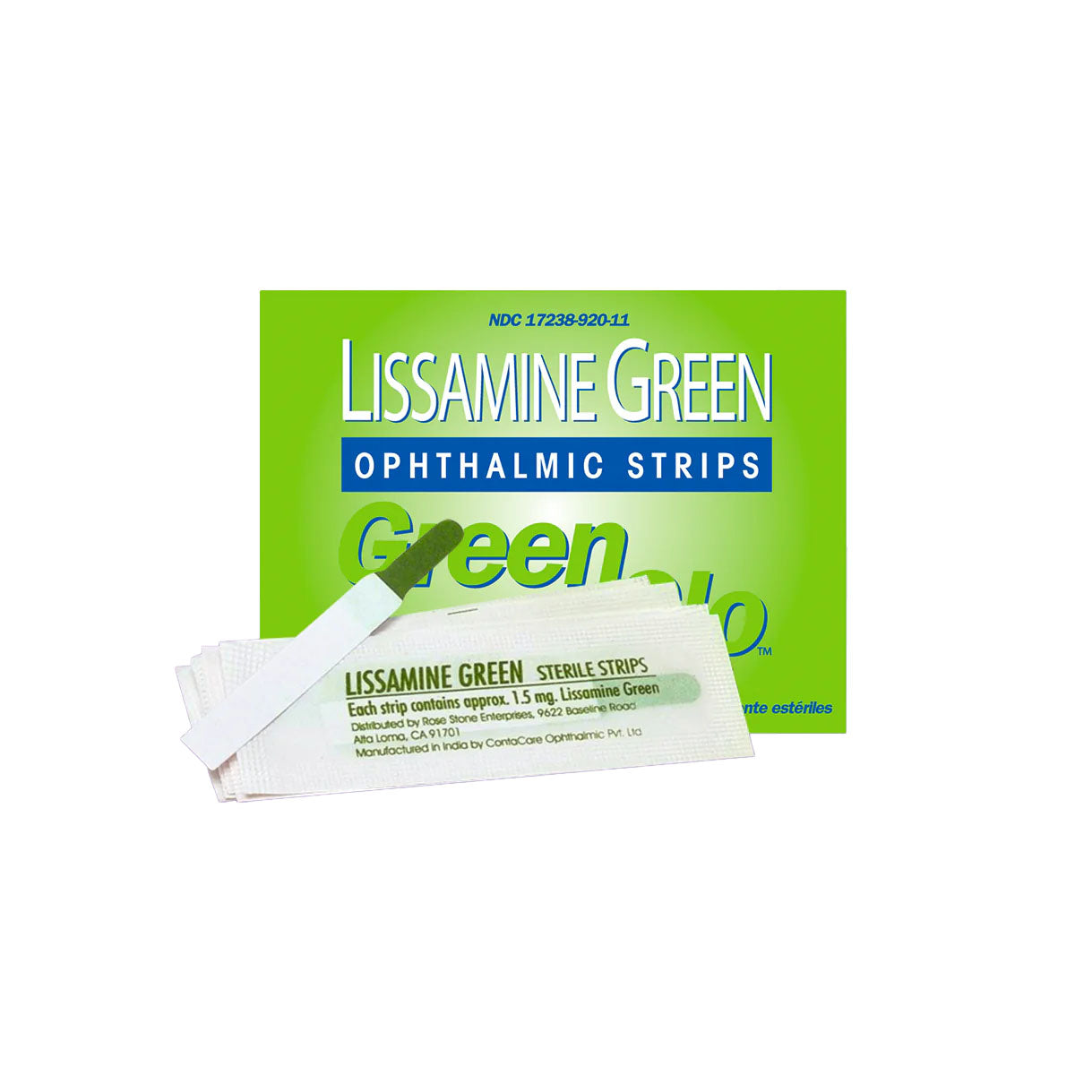 Green Glo Lissamine Green Ophthalmic Strips