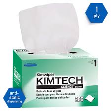 The green and white box of MedPharma USAs 1-ply Wipes, Delicate Task Lab has a tissue partially pulled out. Labeled anti-static, its perfect for delicate lab work, containing 280 wipes designed for precision tasks.