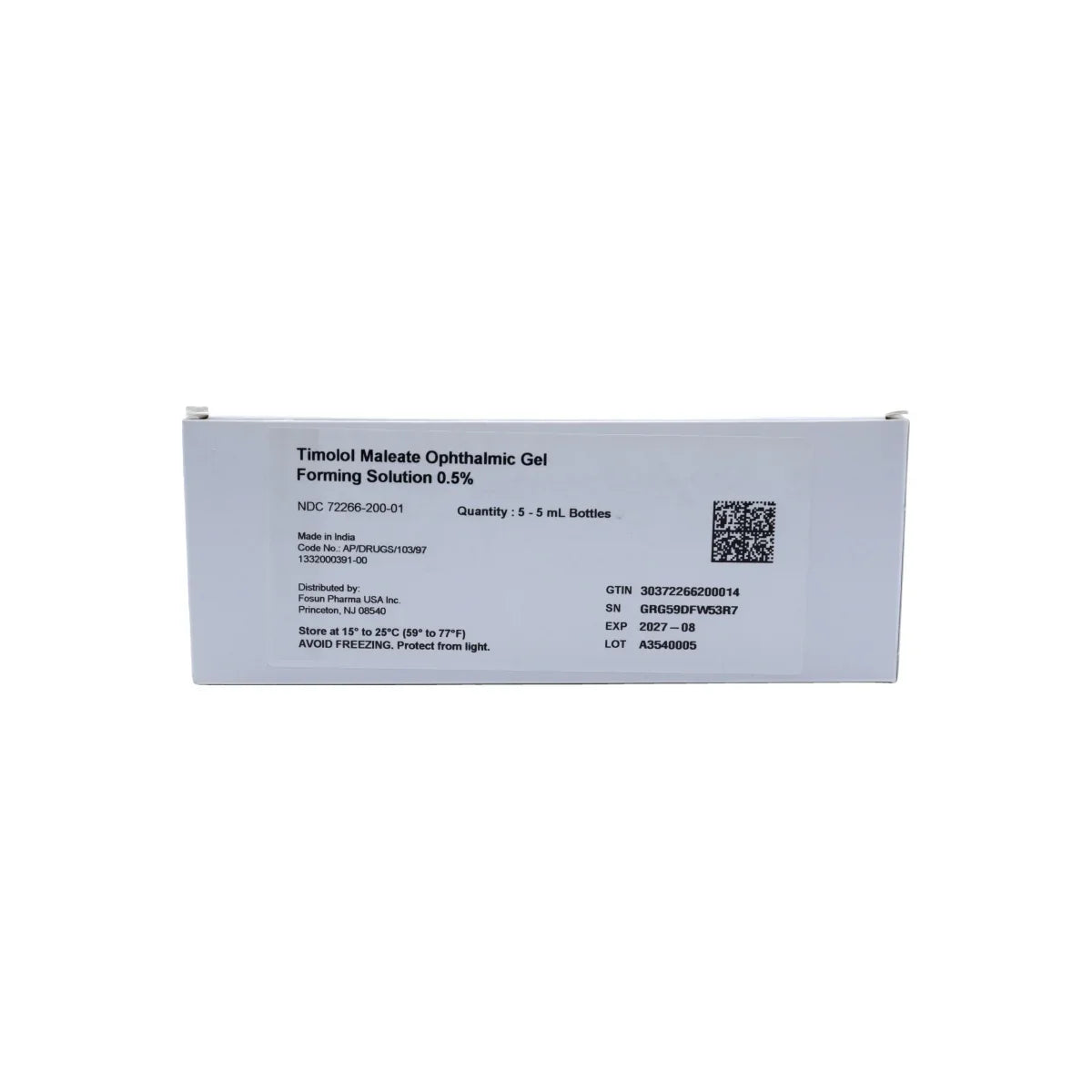 Timolol 0.5% Ophthalmic Gel Topical Ointment