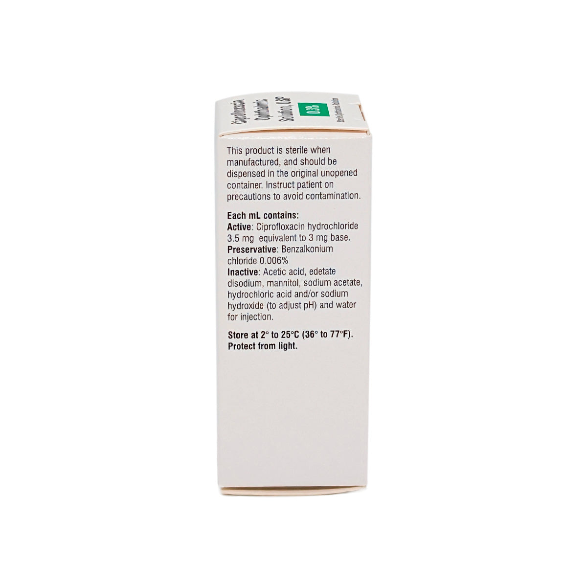 Ciprofloxacin Ophthalmic Solution 0.3%, 2.5mL- Advagen