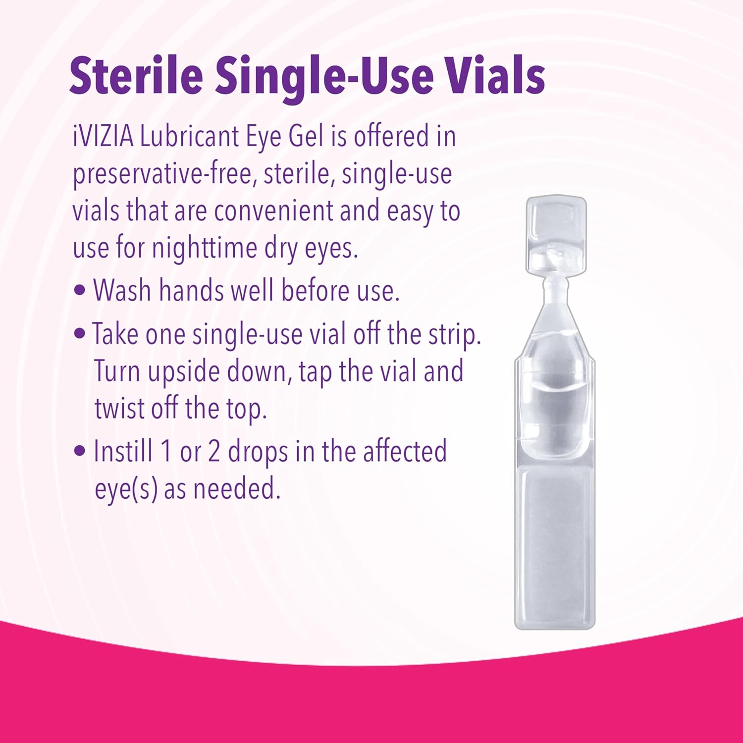 iVIZIA Lubricant Eye Gel for Severe and Nighttime Eye Relief, Preservative-Free, 30 Sterile Single-Use Vials