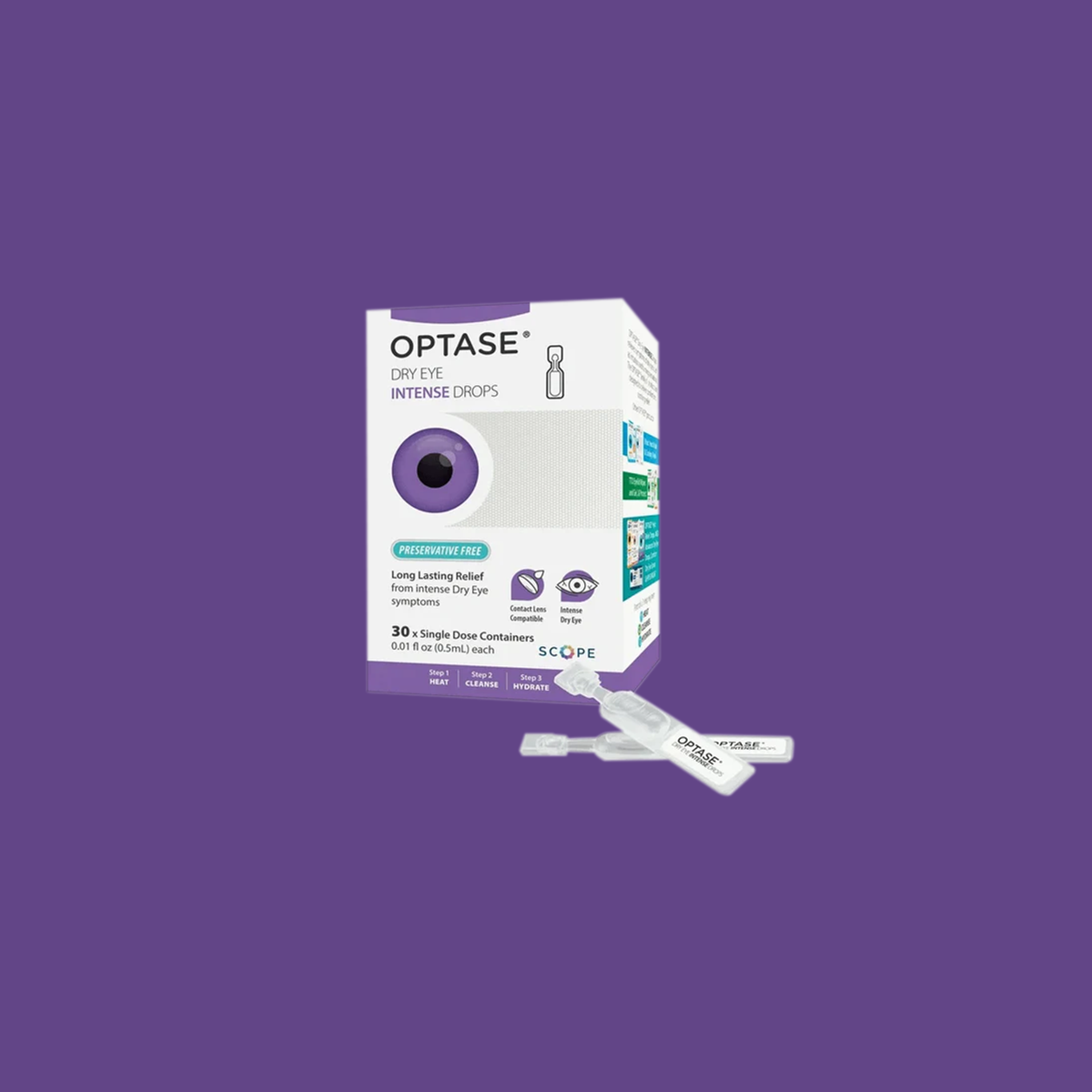 OPTASE Intense Dry Eye Drops Single Dose Units - Preservative Free (30ct. Vials)