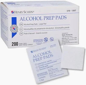 Alcohol Prep Pads, Medium 200/Box - Henry-Schein