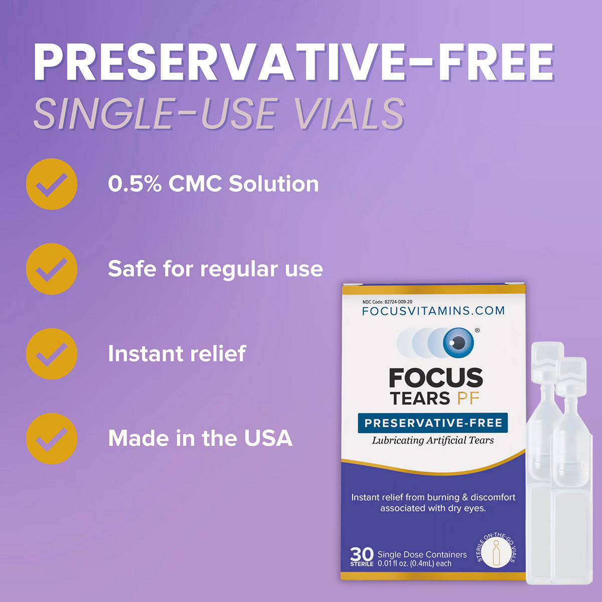Focus Tears PF Eye Drops (30ct Vials)