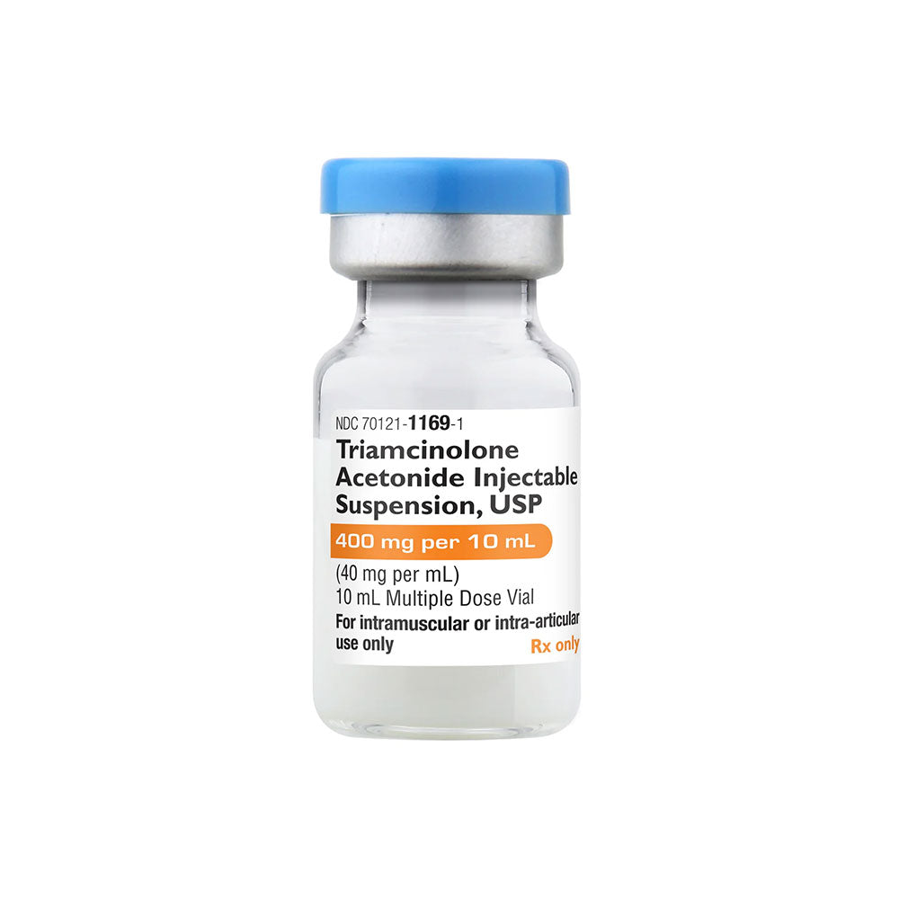 The Triamcinolone (kenalog) Injection vial by MedPharma USA is a generic corticosteroid for inflammatory conditions, labeled as 40mg per 10ml. Its for multiple dose use, suitable for intramuscular or intra-articular administration and requires a prescription.